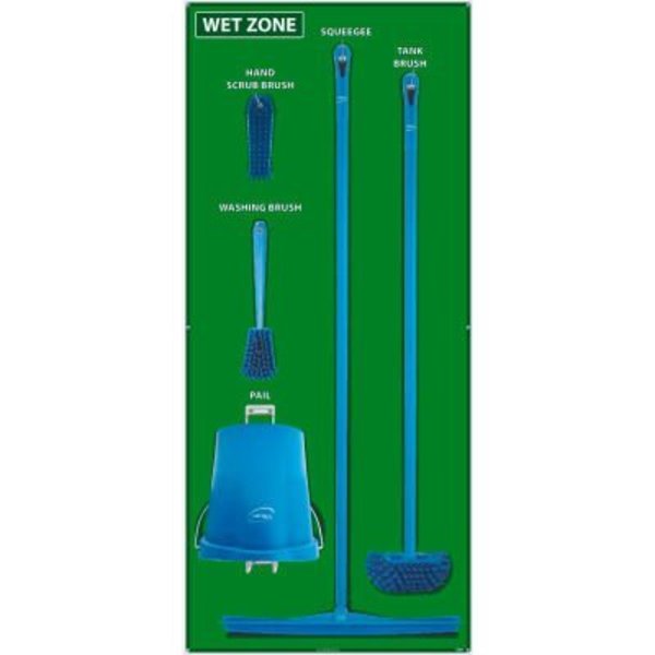 National Marker Co National Marker Wet Zone Shadow Board Combo Kit, Green/Black, 68 X 30, Aluminum - SBK120AL